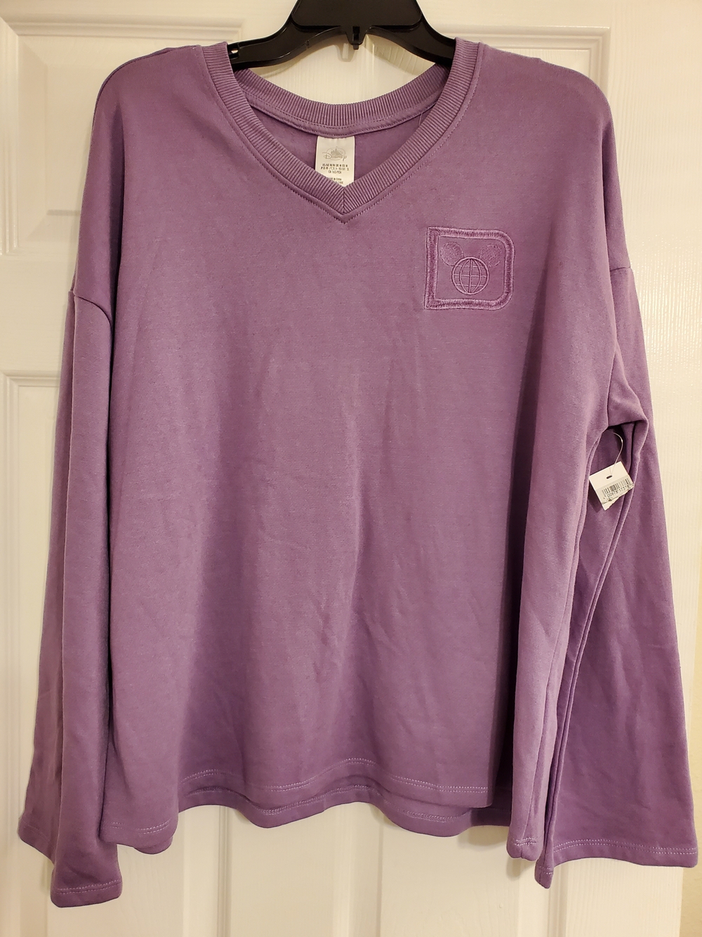 Disney Lavender V-Neck Long Sleeve Shirt